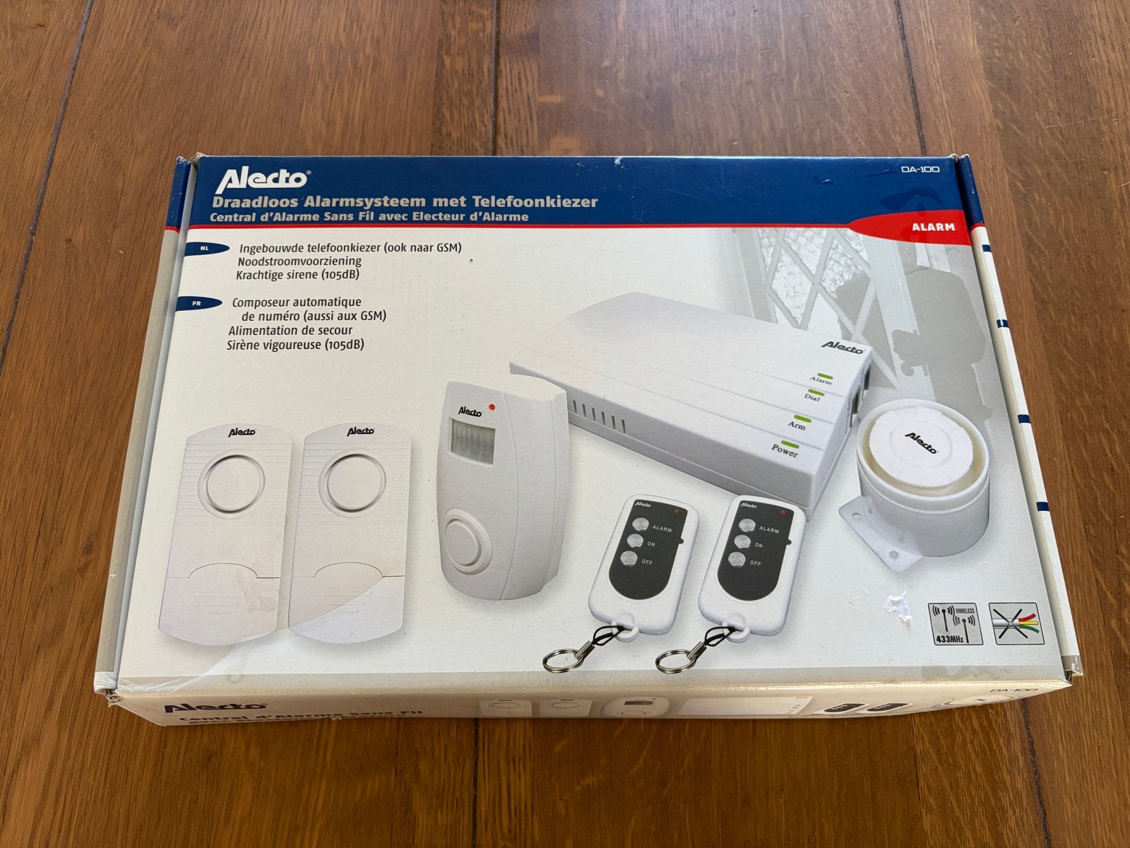 Alecto DA-100 Draadloos Alarmsysteem met Telefoonkiezer, Doe-het-zelf en Verbouw, Beweging, Ophalen of Verzenden, Zo goed als nieuw