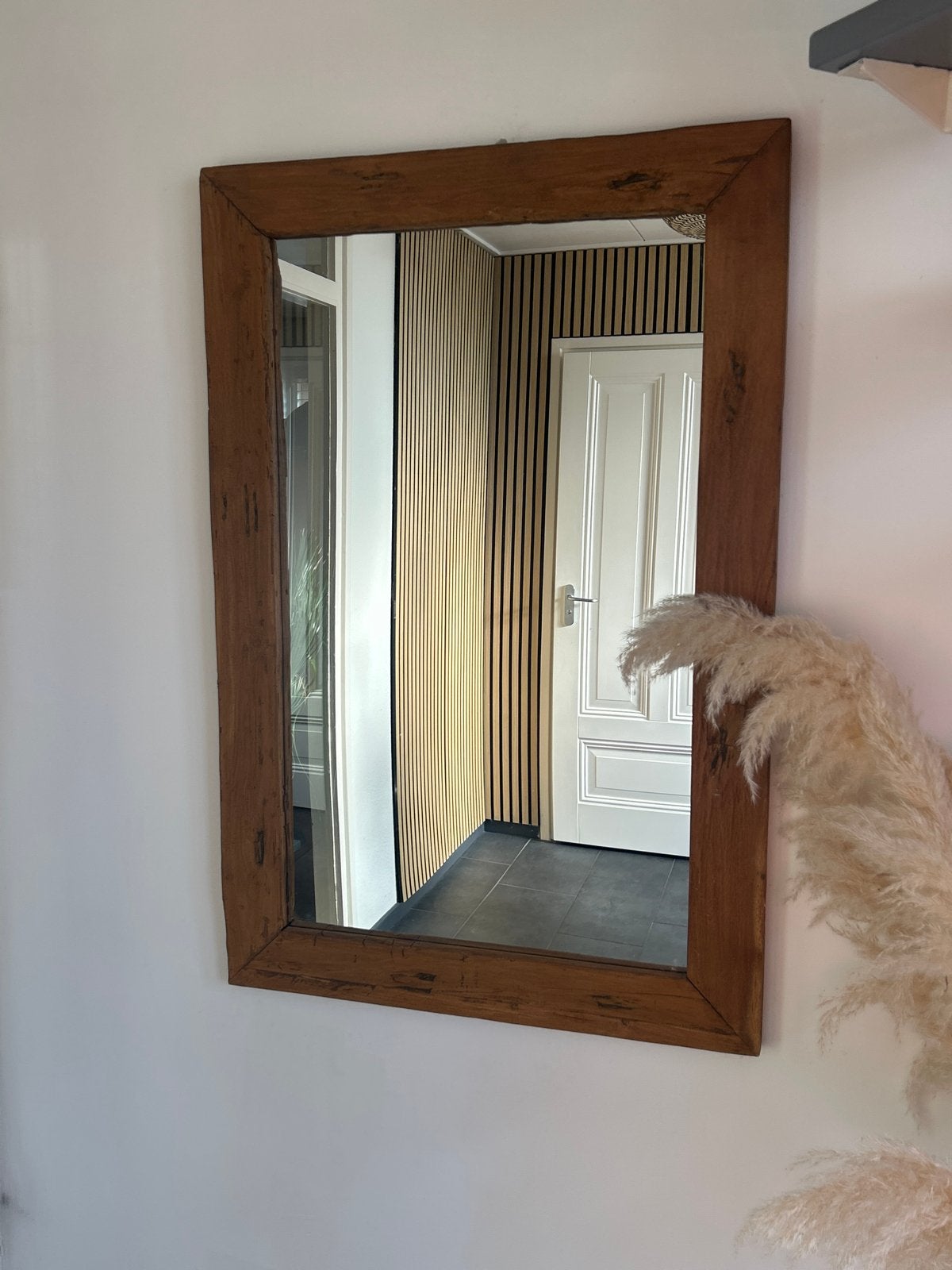 Houten spiegel 120x80 cm, Ophalen, Gebruikt, 100 tot 150 cm, 75 tot 100 cm
