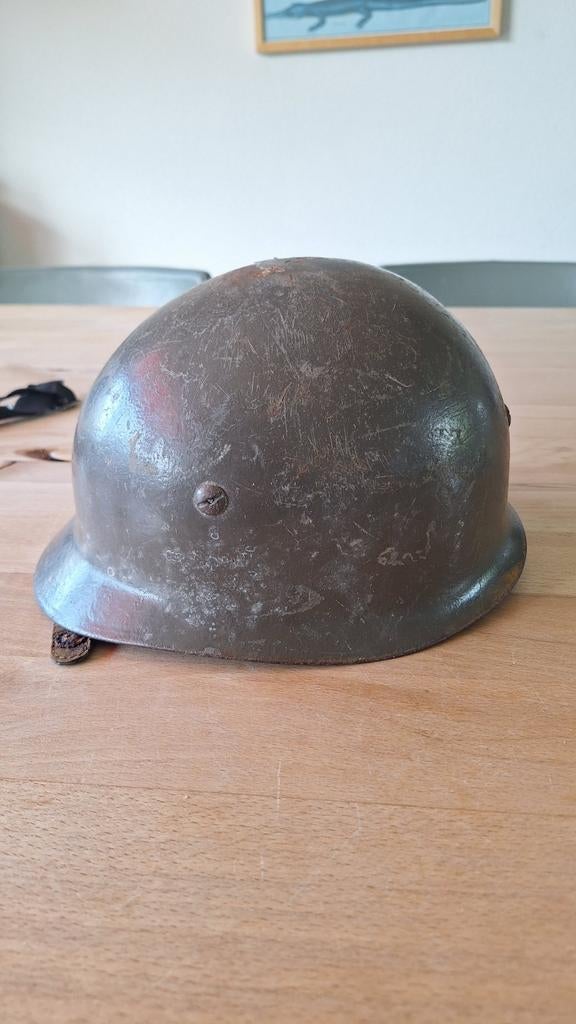 Belgische M71 para commando helm, Verzamelen, Ophalen of Verzenden, Overige soorten, Overige gebieden, Helm of Baret