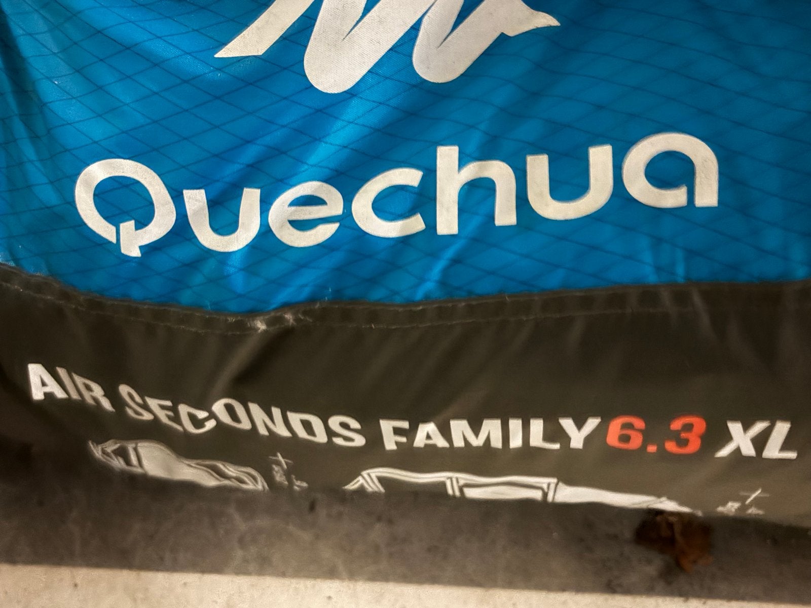 Quechua AIR SECONDS FAMILY 6.3 XL opblaasbare tunnel tent, Caravans en Kamperen, Ophalen, Gebruikt, Tot en met 4