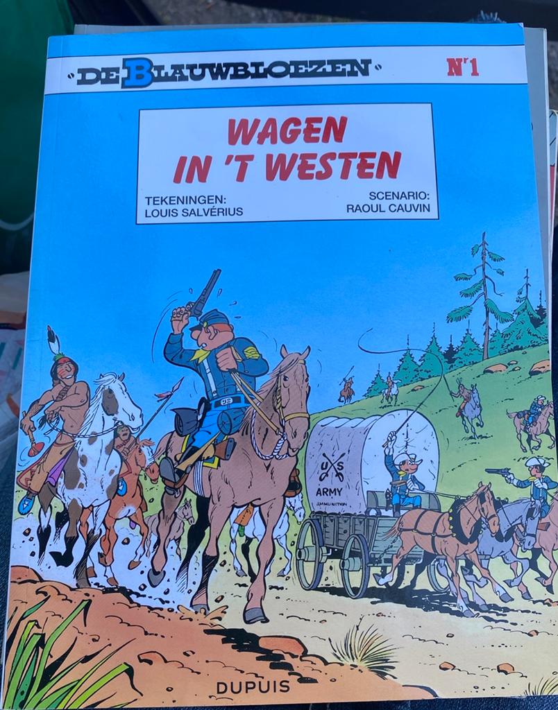 De blauwbloesen strip wagen in het westen, Eén stripboek, Ophalen of Verzenden, Zo goed als nieuw