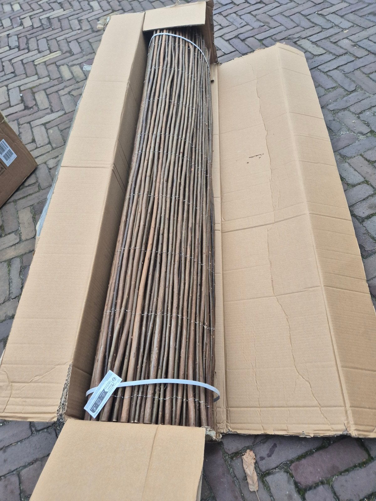 Wilgentenen op rol nieuw in doos, Doe-het-zelf en Verbouw, Rolluiken, Minder dan 100 cm, Wit, Nieuw, Ophalen of Verzenden