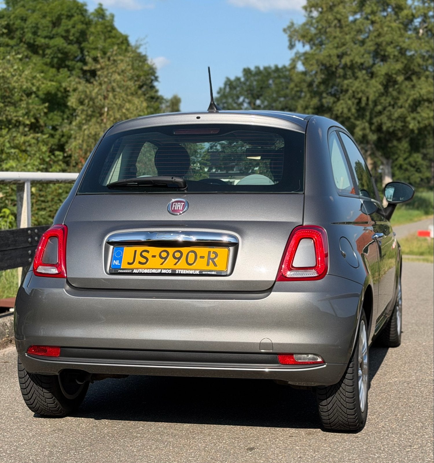 Vlotte grijze Fiat 500 0.9 TwinAir 80pk uit 2016, Voorwielaandrijving, Stof, 905 kg, Origineel Nederlands