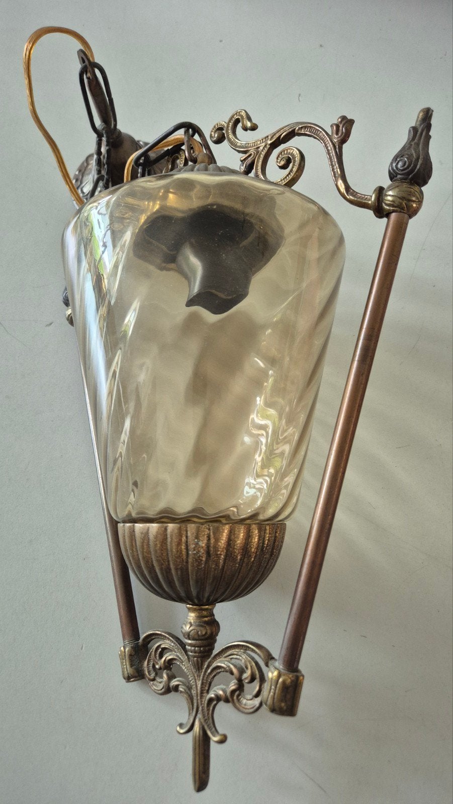 Brocante oude hanglamp normale fitting, Ophalen, Gebruikt, Metaal