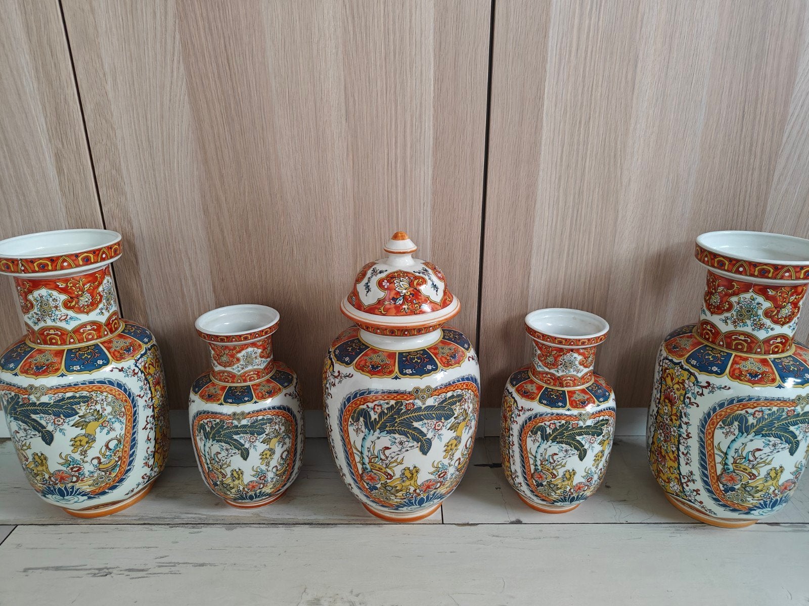 Set van 5 Chinese vazen en gemberpot, Antiek en Kunst, Ophalen