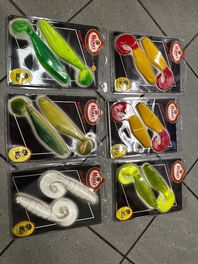 6 verpakkingen Mann's Shads assorti groot, Mann's, Overige typen, Nieuw, Ophalen of Verzenden