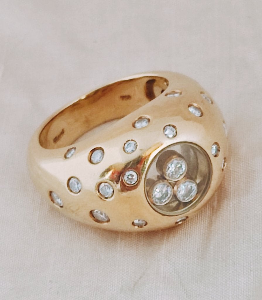 Authentieke Chopard Happy Diamonds ring met diamanten, Gebruikt, Ophalen of Verzenden, 17 tot 18, Met edelsteen