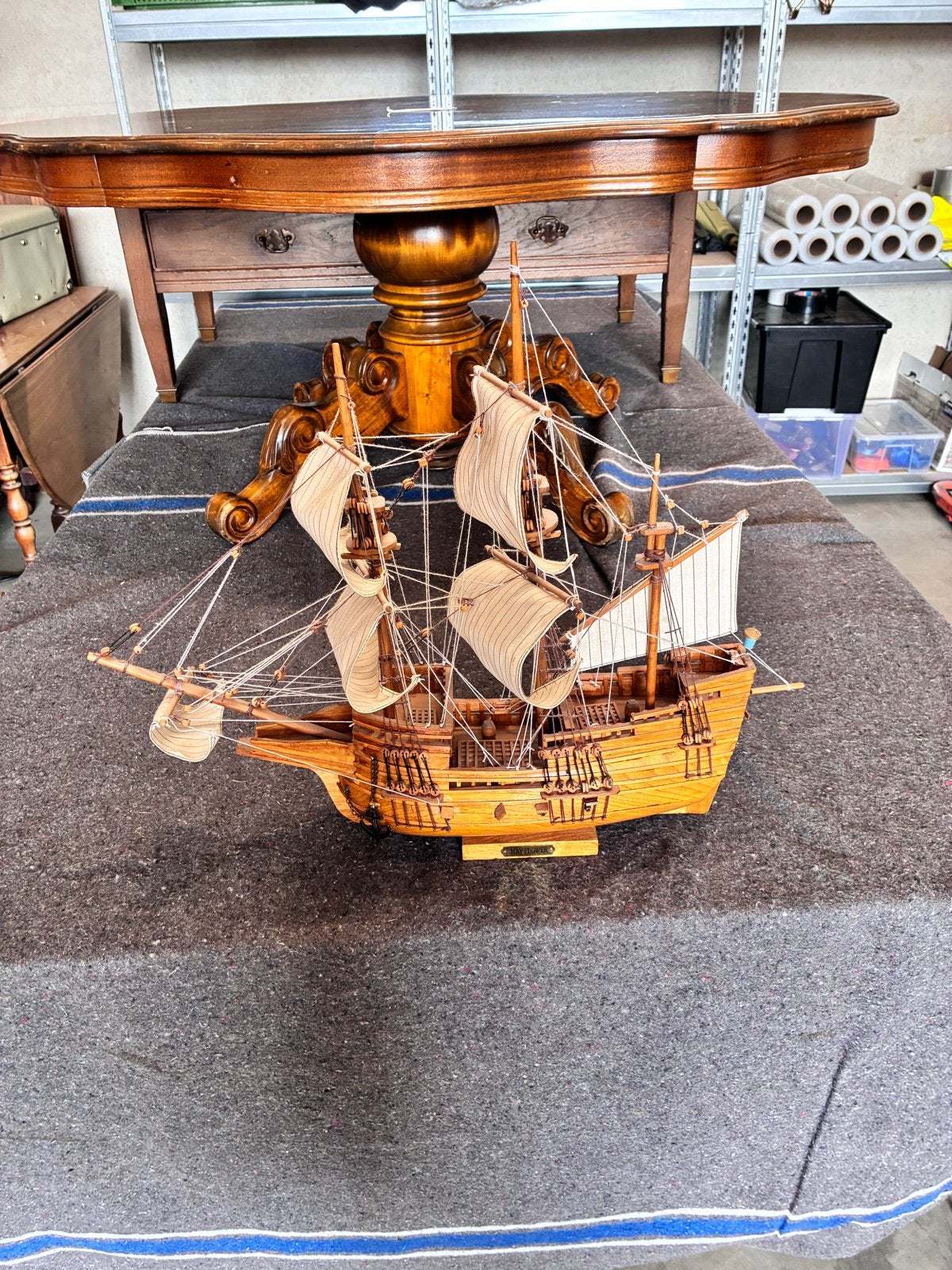 Gedetailleerd houten scheepsmodel - Zeilschip, Ophalen of Verzenden, Zo goed als nieuw, Groter dan 1:32, Overige merken