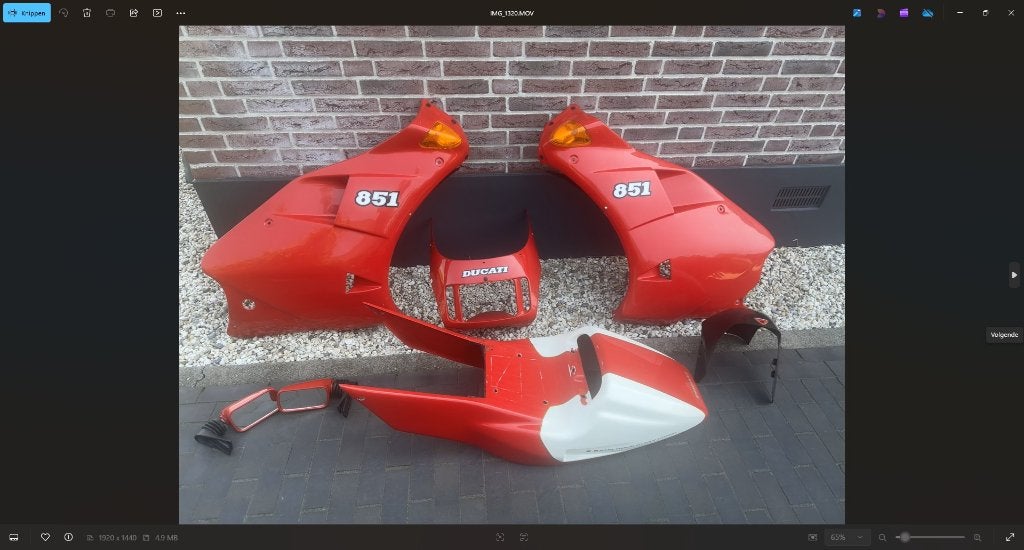 Complete kuip Ducati 851 Strada, Ophalen, Gebruikt