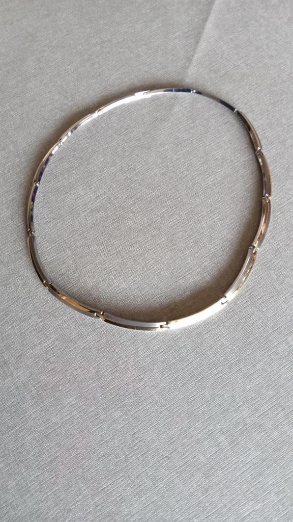 Boccia ketting titanium goud-zilver, Ophalen of Verzenden, Zo goed als nieuw, Goud, Overige materialen