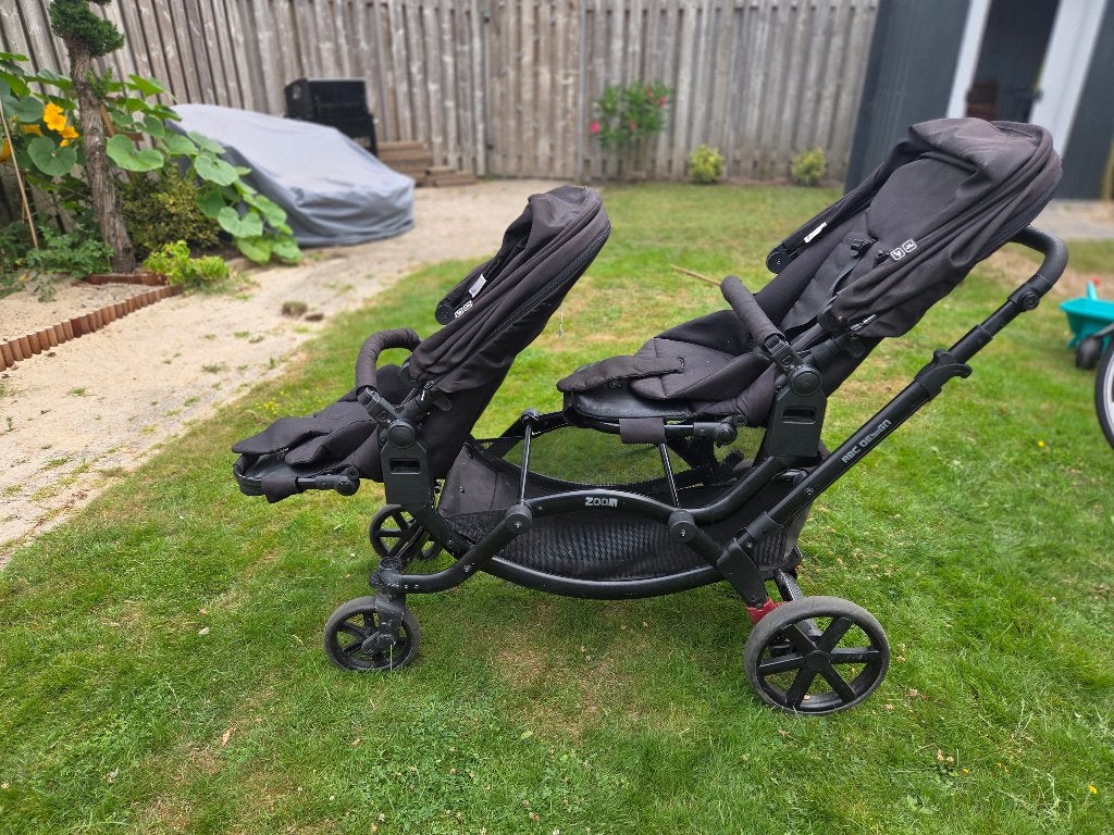 Duo Kinderwagen dubbel double stroller stevig abc design, Verstelbare duwstang, Zo goed als nieuw, Ophalen, Kinderwagen