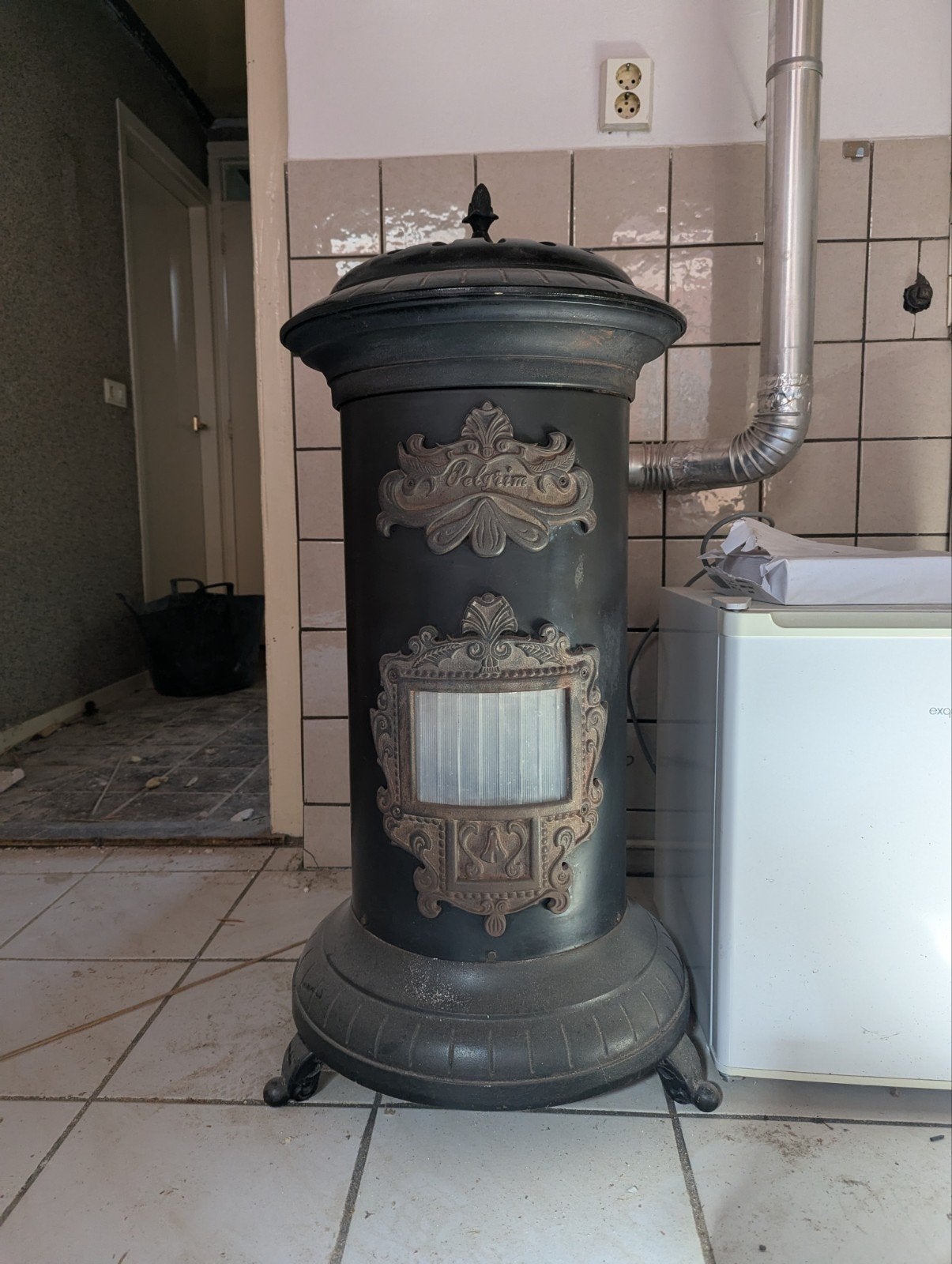Antieke Pelgrim Gaskachel, Huis en Inrichting, Ophalen, Gebruikt, Gas, Vrijstaand