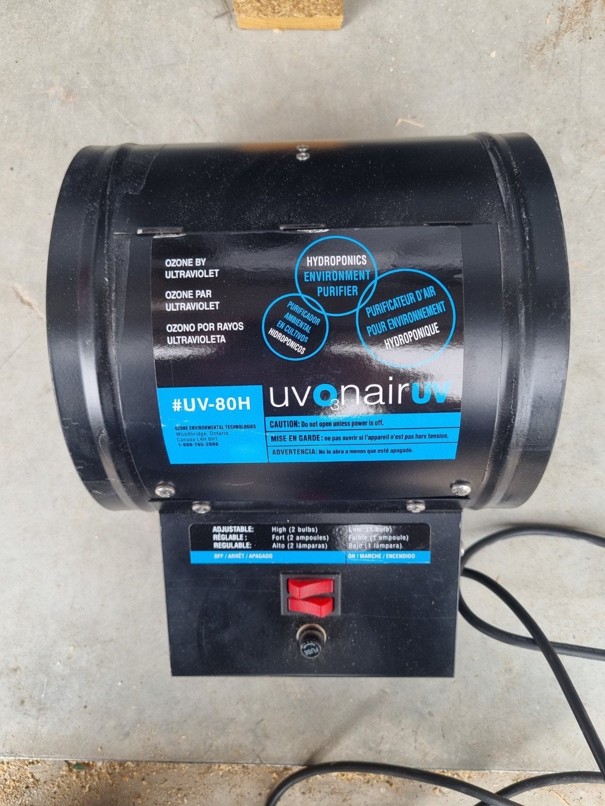 UV On Air UV-80H Hydroponics Luchtzuiveraar, Ophalen of Verzenden, Gebruikt, Afzuiger