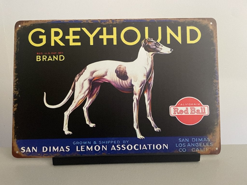Greyhound Brand metalen reclamebord / wandbord (Old Look), Www.pand50.nl, Nieuw, Ophalen of Verzenden, Printer 29B Coevorden