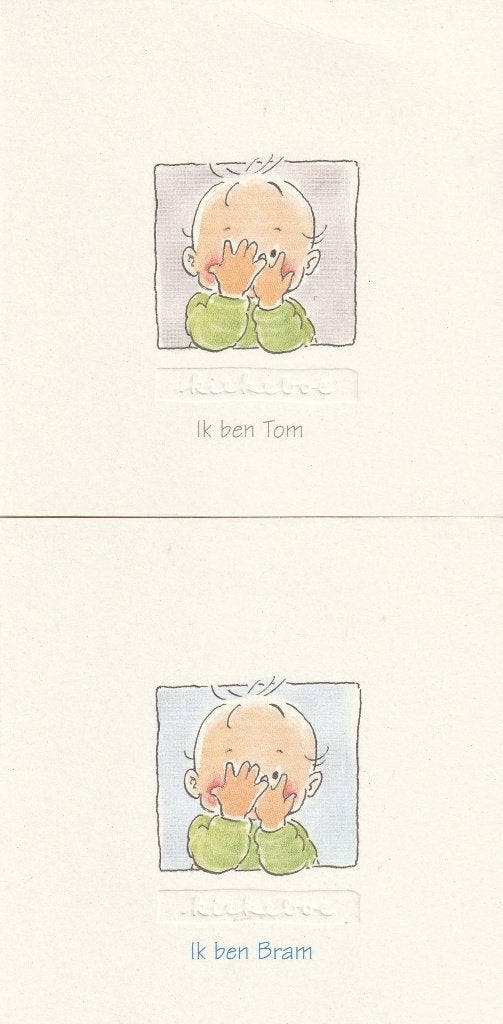 Ieder hun eigen kaartje Bram & Tom, Ophalen of Verzenden, 2000 tot heden, Geboortekaartje