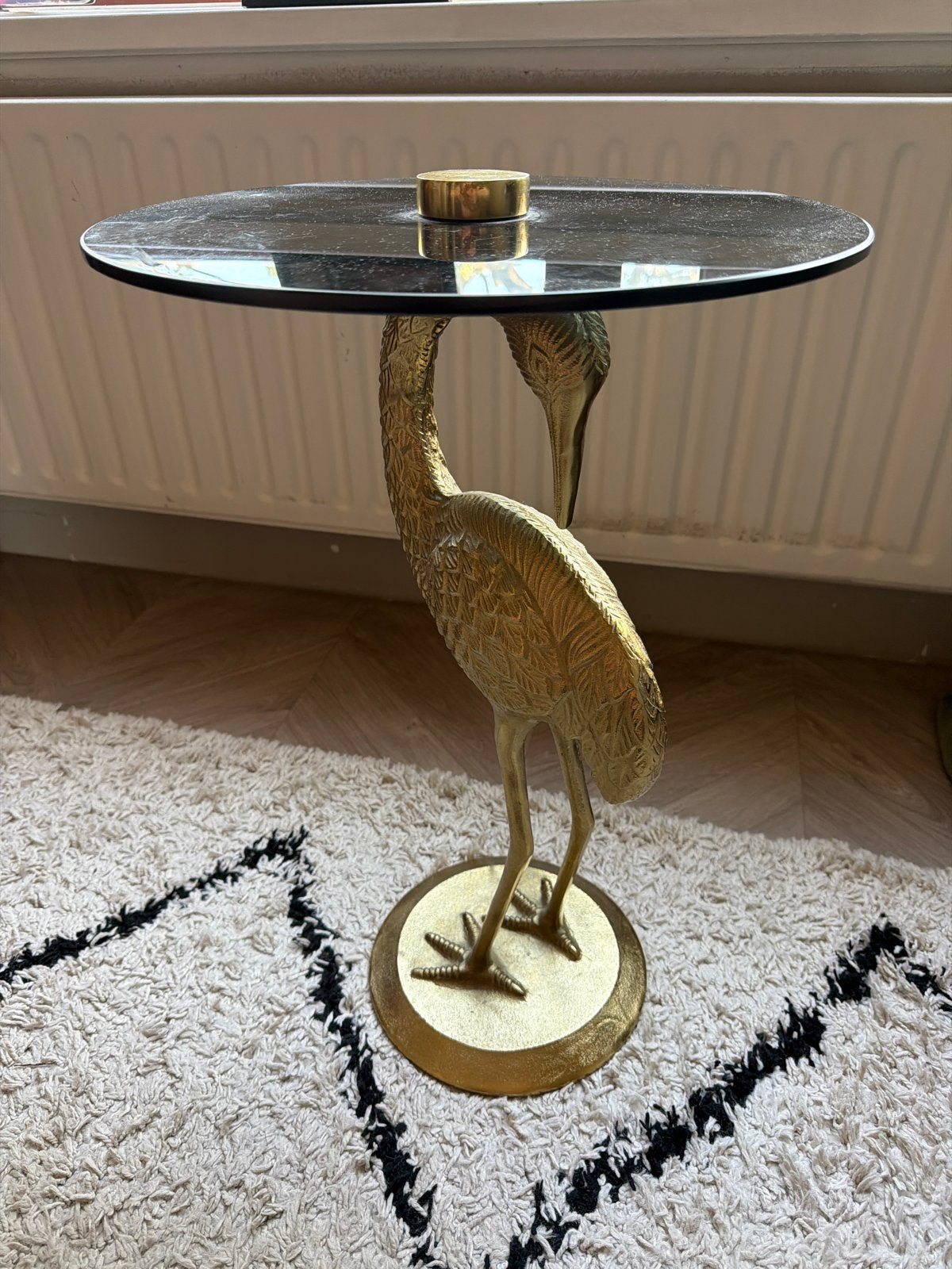 Bijzettafel Zuiver Kraanvogel - Rookglas, Ophalen, Gebruikt, Rond, Glas