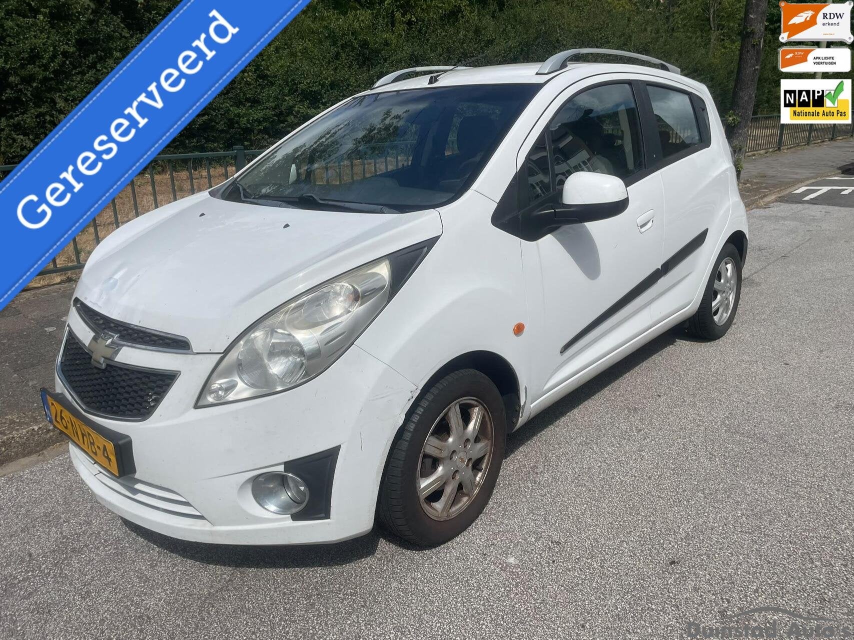 Chevrolet Spark 1.0 16V LS Bi-Fuel LPG G3 *Schade* Airco Nap, Auto diversen, Schadeauto's, Chevrolet, Wit, Handgeschakeld, 995 cc