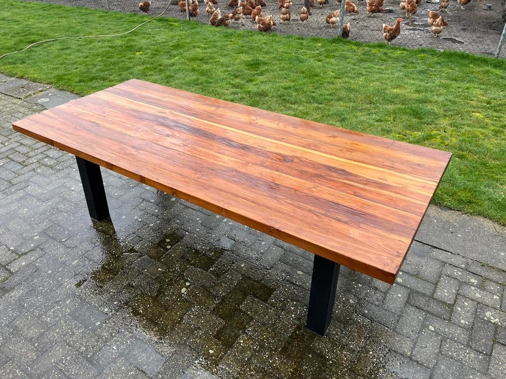 Teak tuintafel 240x100x5cm, Tuin en Terras, Tuintafels, Ophalen of Verzenden, Nieuw, Rechthoekig, Teakhout