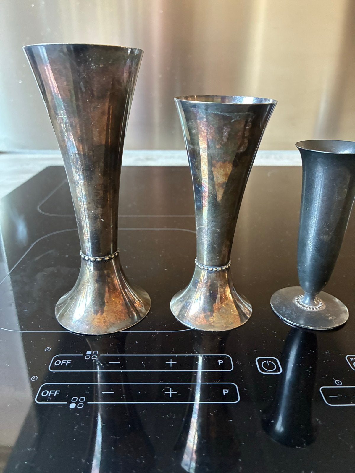 Set van 3 Keltum verzilverde trompetvaasjes, Ophalen of Verzenden