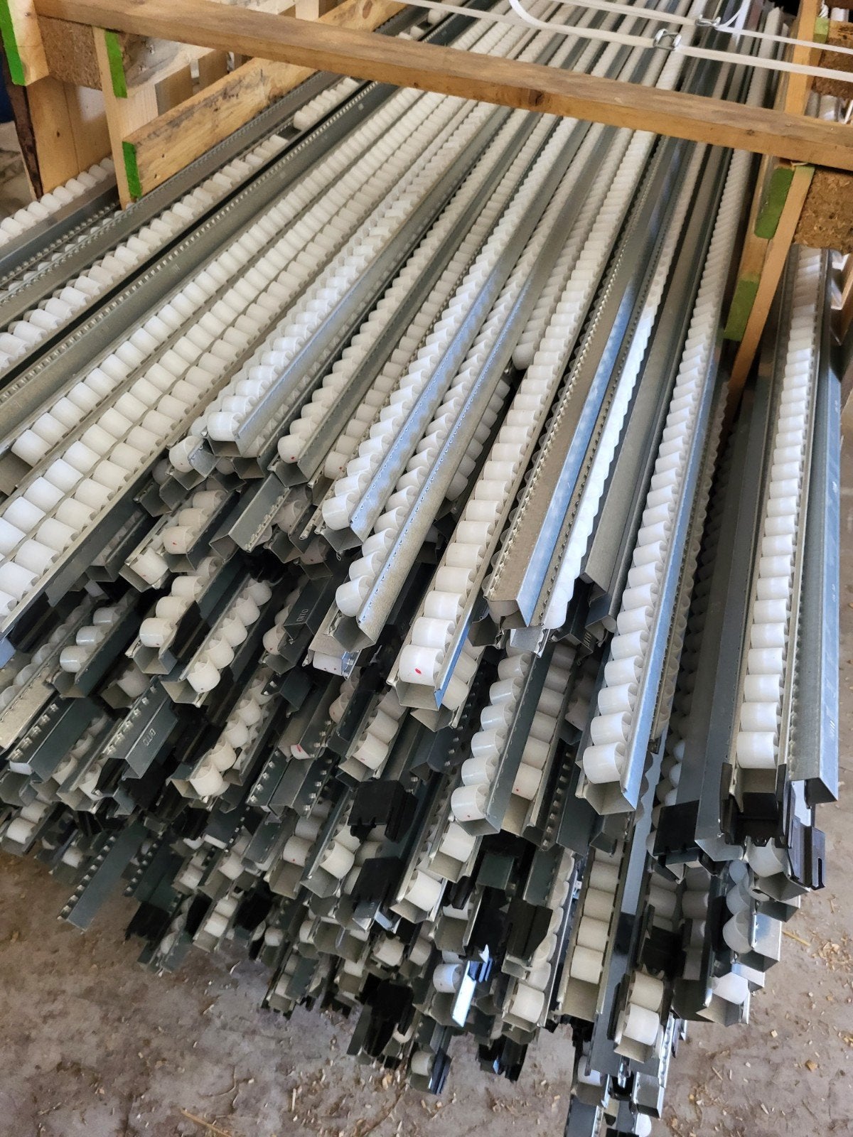 Kunststof rollenbaan enkel / rollenrails, Ophalen