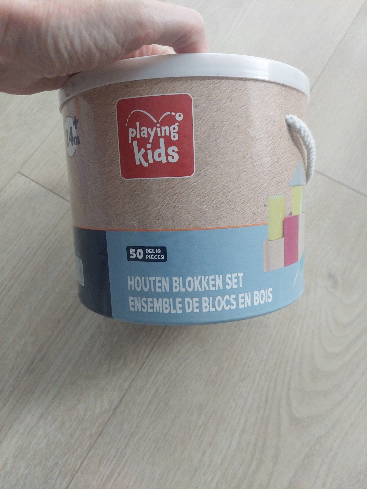 Houten blokken set van Playing Kids - 50 delig, Ophalen of Verzenden, Zo goed als nieuw, Overige merken