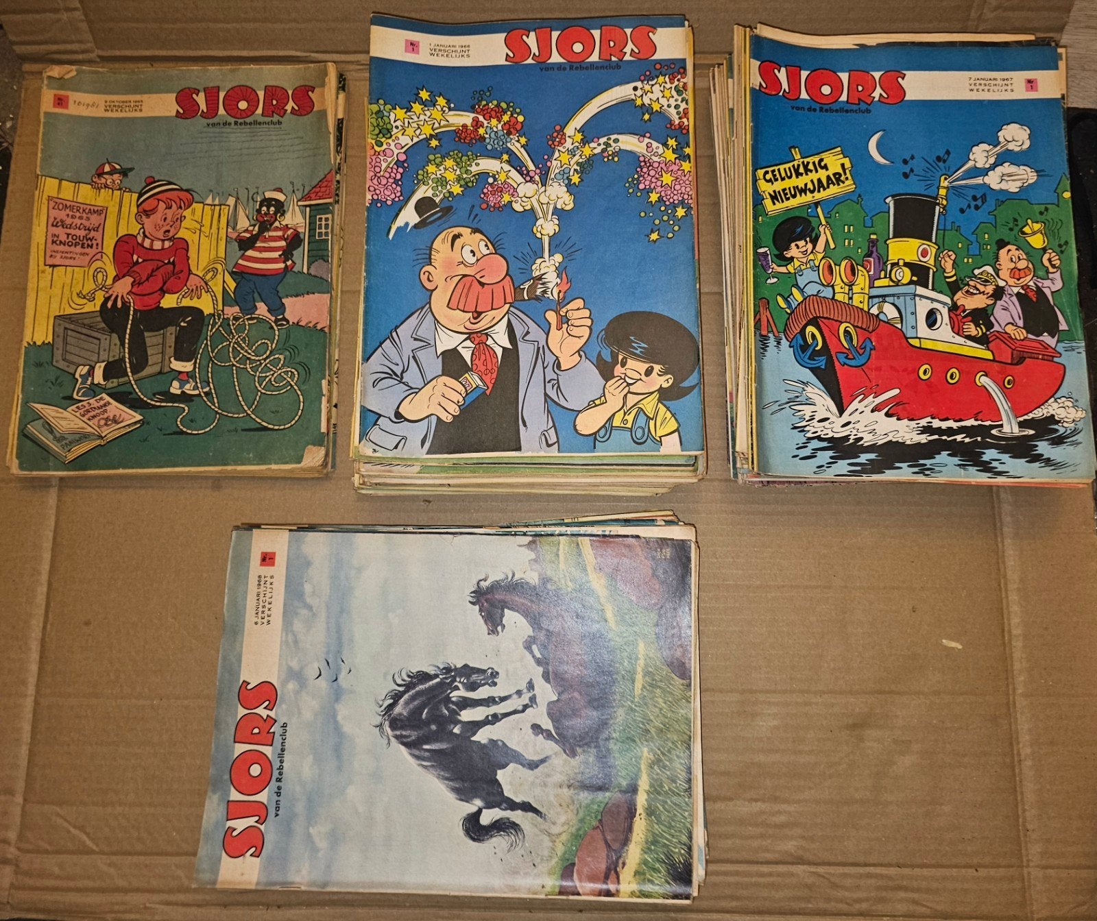 Sjors van de rebellenclub 1965-1968, Meerdere stripboeken, Ophalen of Verzenden, Gelezen