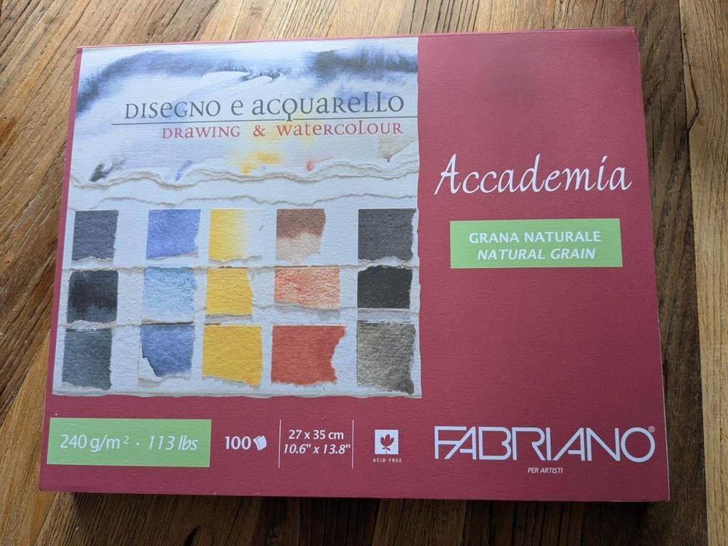 Fabriano Accademia schets- en aquarelpapier 27x35 cm, Ophalen of Verzenden, Zo goed als nieuw, Papier, Schets- of Tekenboek