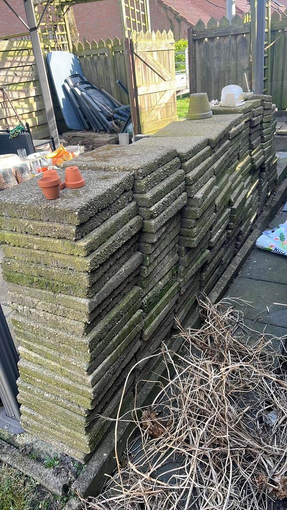 Gratis tegels ophalen, Tuin en Terras, Tegels en Klinkers, Ophalen, Zo goed als nieuw, Beton, Terrastegels