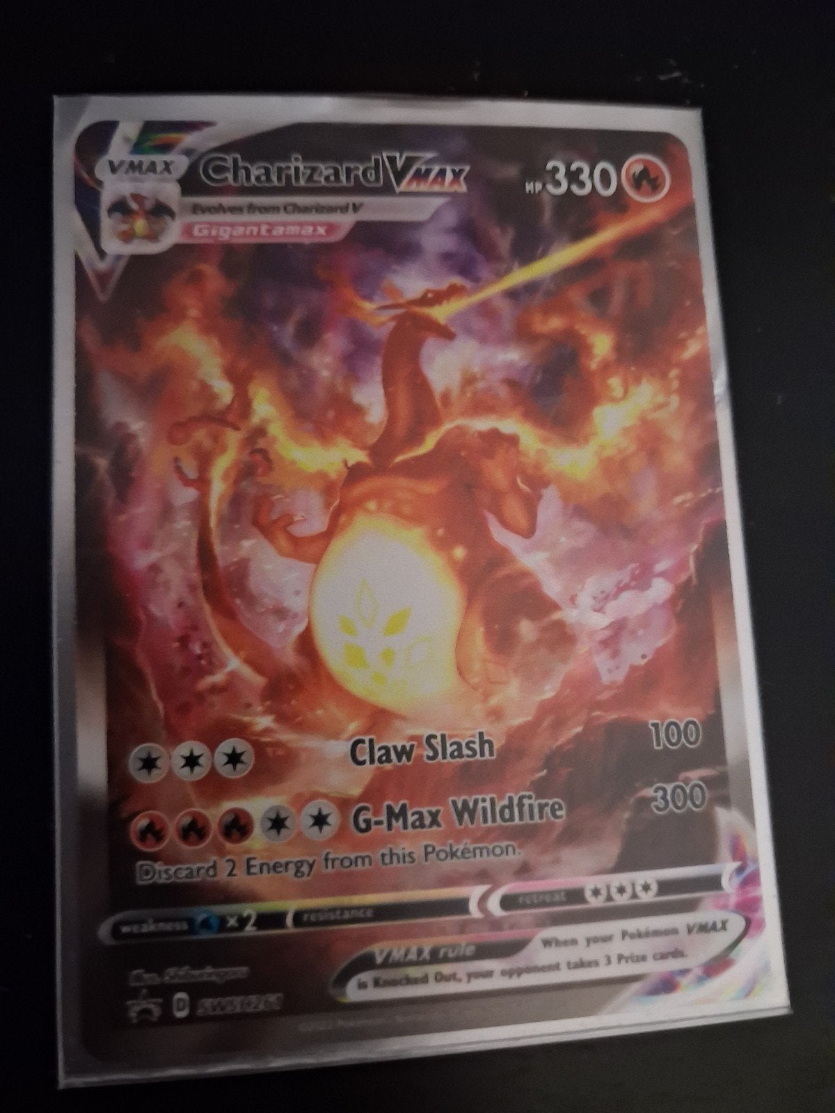 Pokémon TCG: Charizard VMAX Gigantamax Kaart, Ophalen of Verzenden, Zo goed als nieuw, Losse kaart