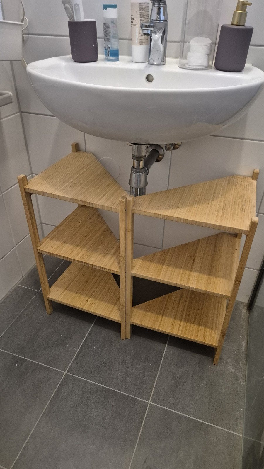 2x IKEA RÅGRUND Wastafel-/hoekrek bamboe, Ophalen, 50 tot 100 cm, Minder dan 100 cm, Wasbak of Wastafel