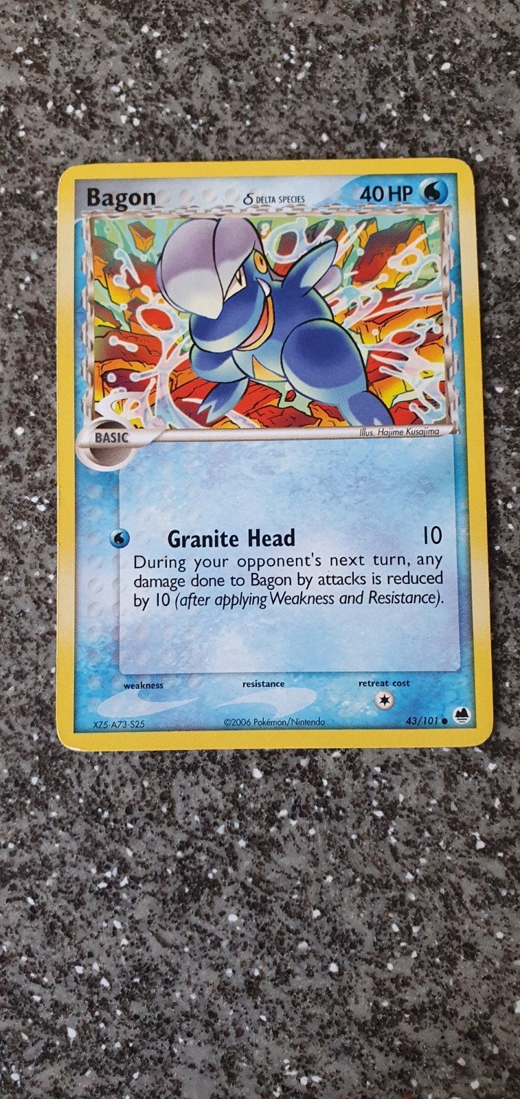 Bagon 43/101 EX Dragon Frontiers Pokémon Kaart, Ophalen of Verzenden, Gebruikt, Losse kaart