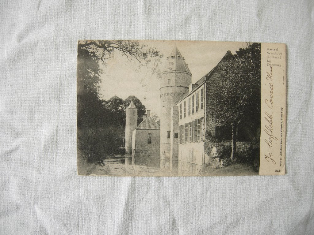 Ansichtkaart Domburg Kasteel Westhove (achterz.), Ophalen of Verzenden, 1920 tot 1940, Gelopen, Zeeland