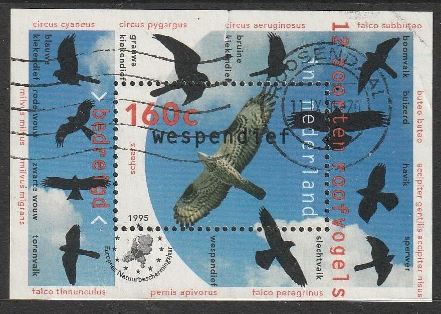 Nederland 1995 1652 Wespendief-blok, Gest Roosendaal, Ophalen of Verzenden, Na 1940, Gestempeld