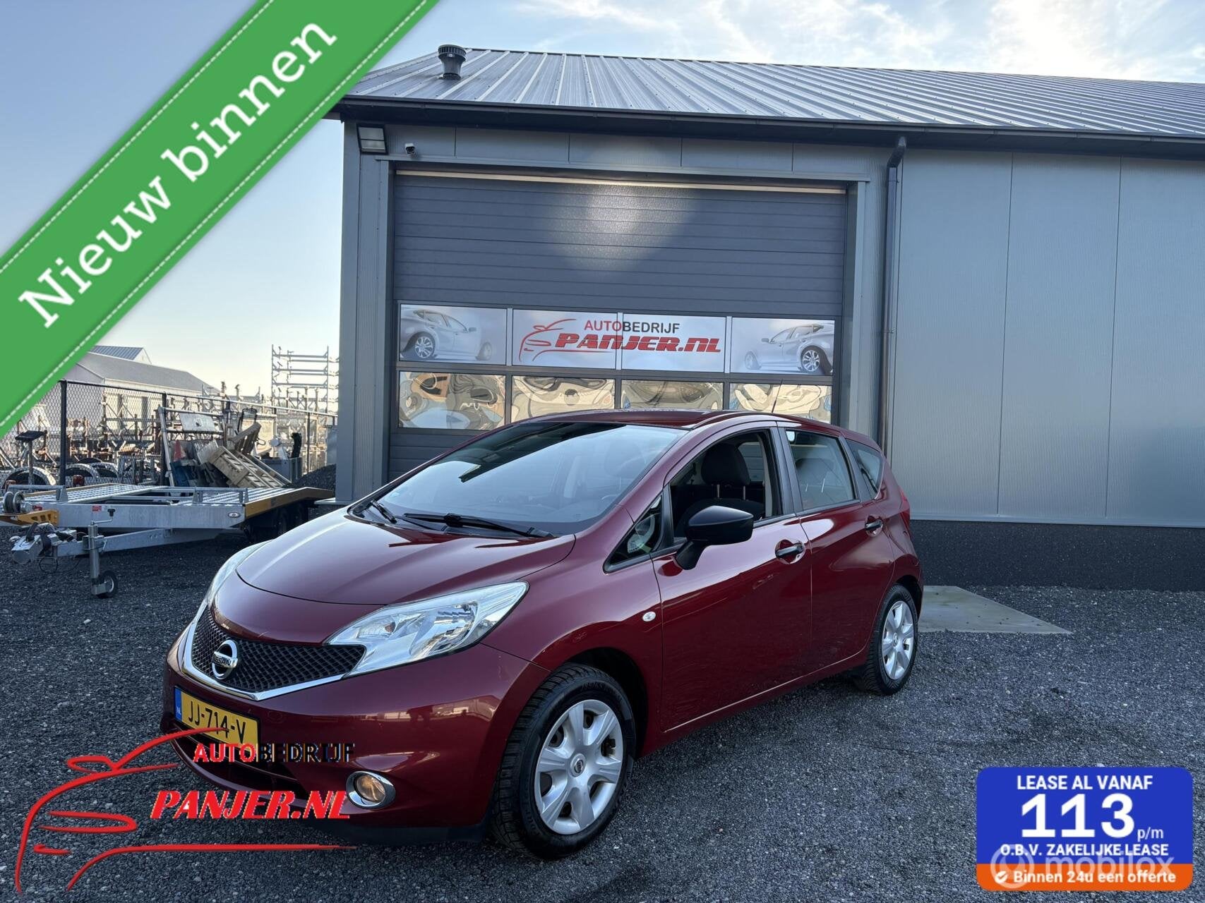 Nissan Note 1.2 Visia "RUIMTE+ZUINIG+HOGE ZIT", Stof, 1198 cc, 49 €/maand, Bedrijf
