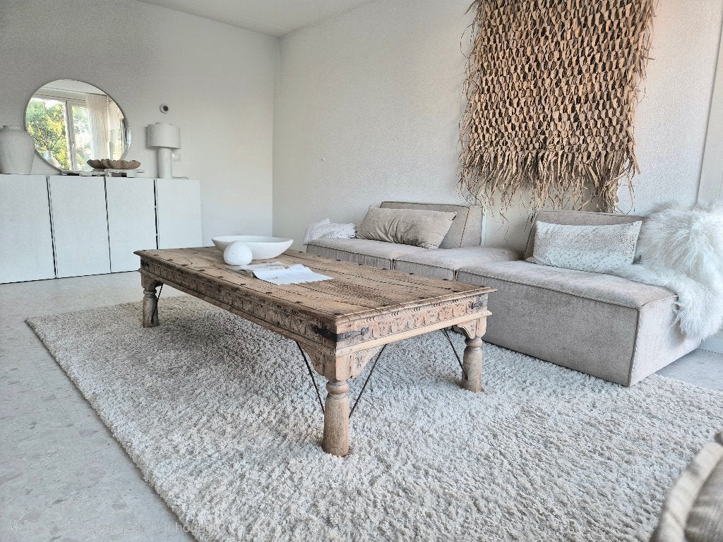 India Ibiza oude salontafel blank hout Loods 5 Loft VT Wonen, Ophalen, Sissy Boy Zara Riviera Maison lifestyle modern landelijk loft