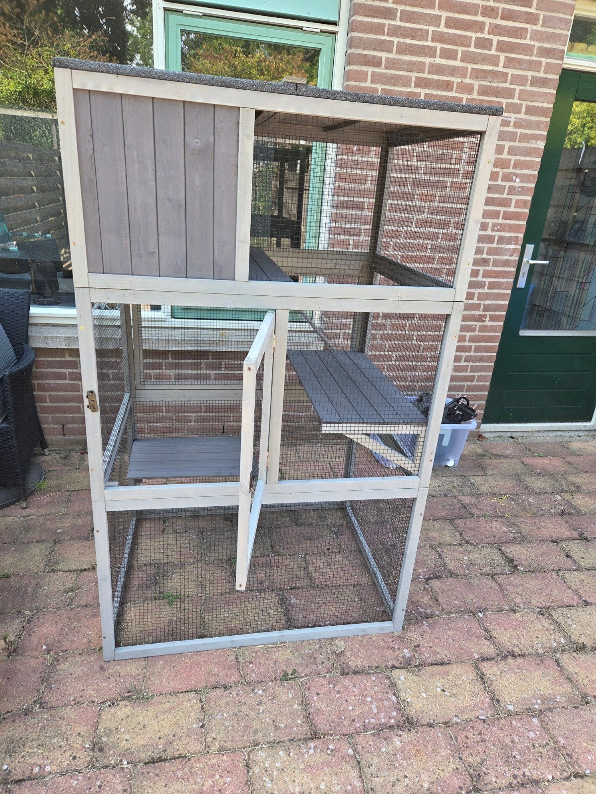Katten huis, Dieren en Toebehoren, Knaagdieren en Konijnen | Hokken en Kooien, 110 cm of meer, Zo goed als nieuw, Hok, Ophalen