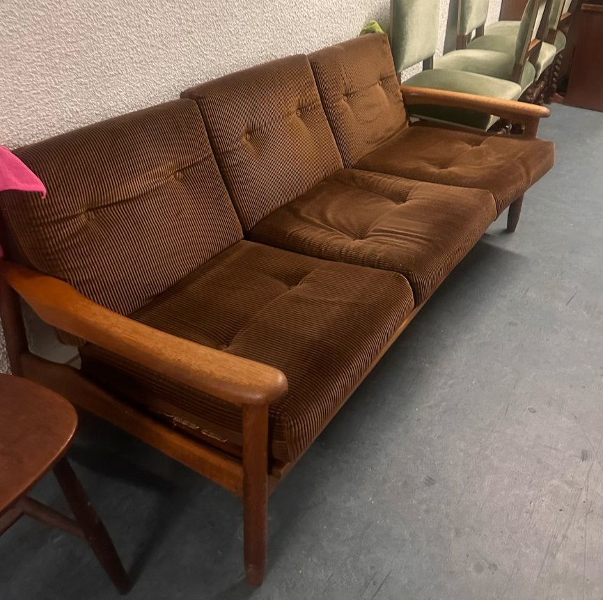 Bank & 2 fauteuils - jaren 60, Ophalen, Gebruikt, 150 tot 200 cm, 75 tot 100 cm