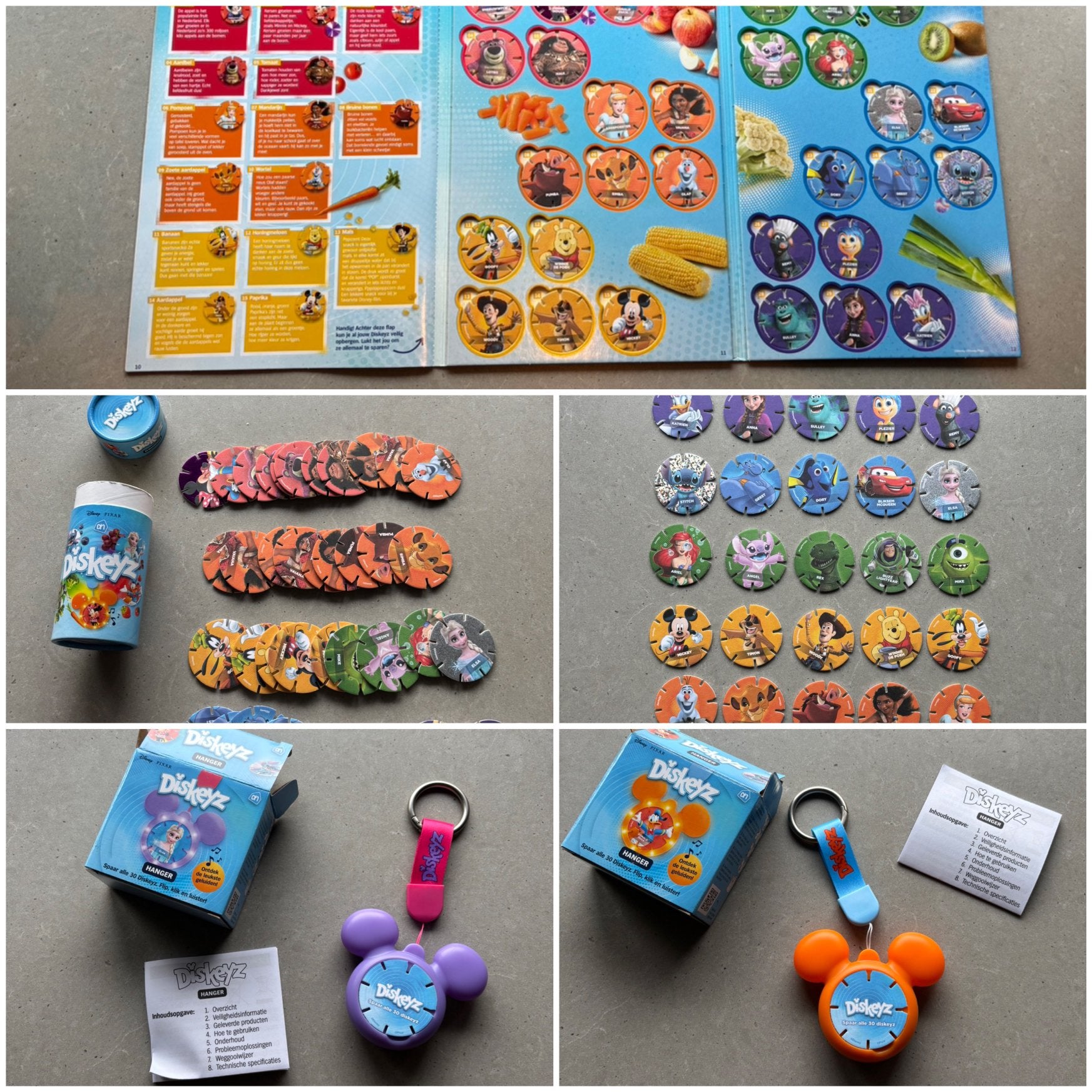 Diskeyz set - verzamelboek - hangers - koker diskey, Verzamelen, Albert Heijn, Ophalen of Verzenden