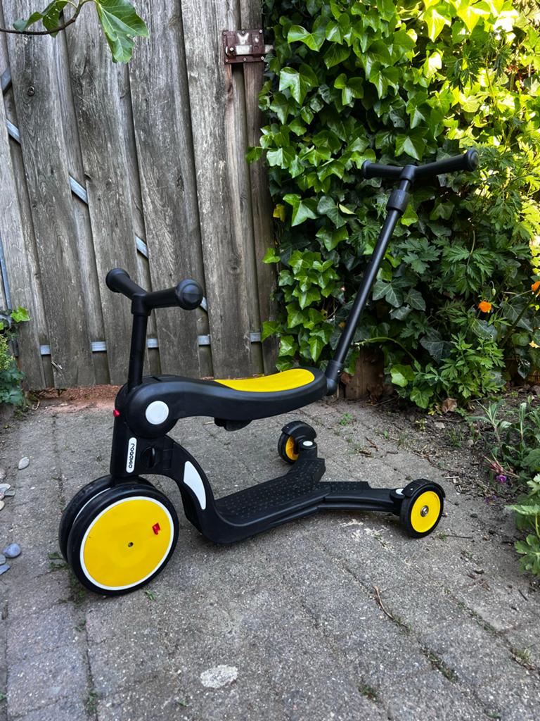Loopfiets, driewieler & step ineen - groeit mee met je kind!, Ophalen, Zo goed als nieuw, Duwstang