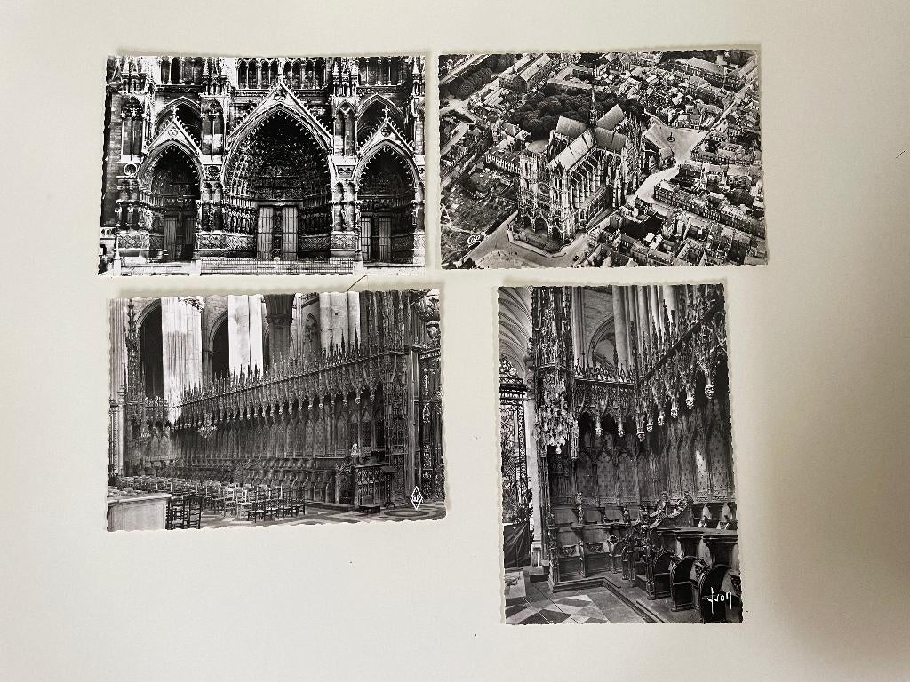 C962 Ansichtkaarten Frankrijk Parijs Amiens Kathedraal, Verzamelen, Ophalen of Verzenden, 1940 tot 1960, Ongelopen, Frankrijk