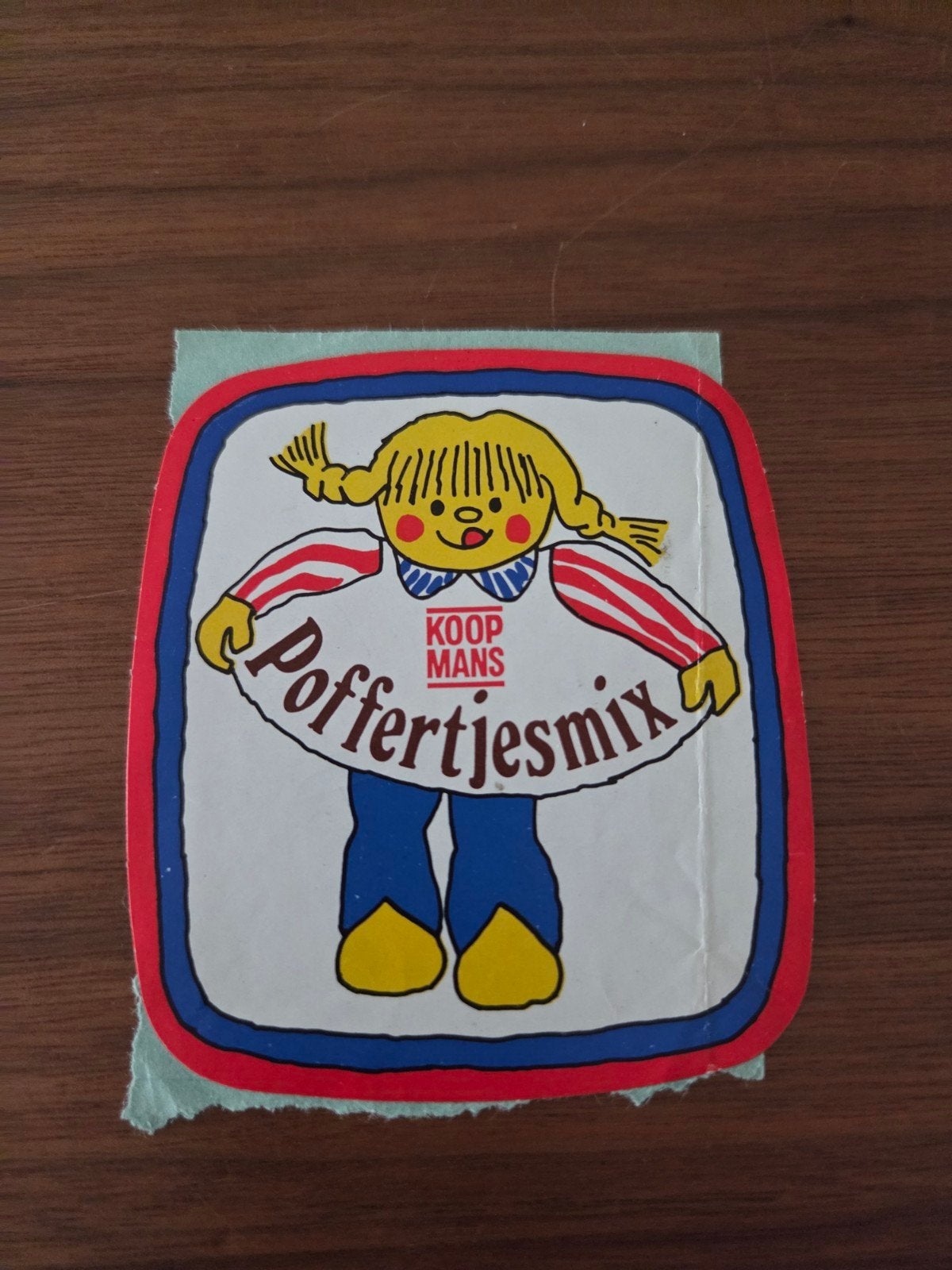 9039 Vintage Koopmans Poffertjesmix Sticker, Verzamelen, Ophalen of Verzenden, Gebruikt, Merk