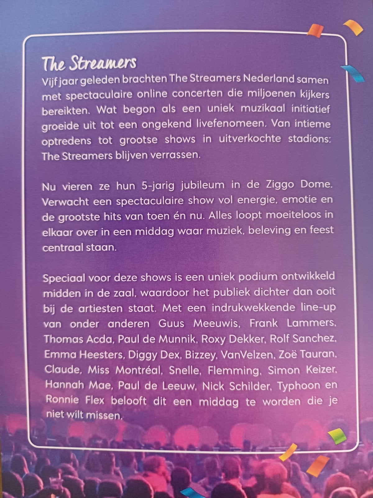 The Streamers Tickets (2) - 20 Sept 2026 - Ziggo Dome, Tickets en Kaartjes, Concerten | Nederlandstalig, Twee personen, September