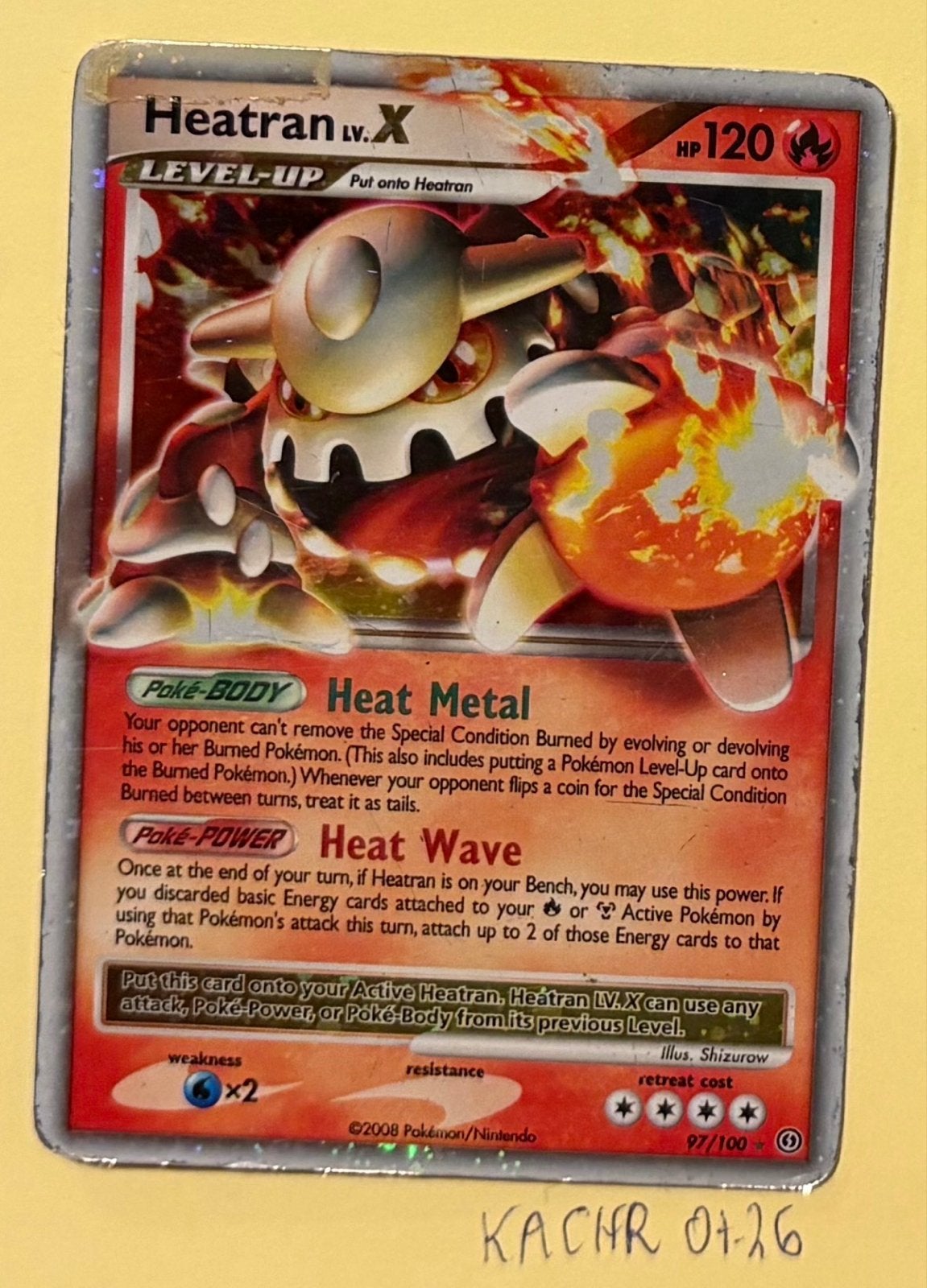 Pokémon Kaart Heatran 97/100, Ophalen of Verzenden, Gebruikt, Losse kaart