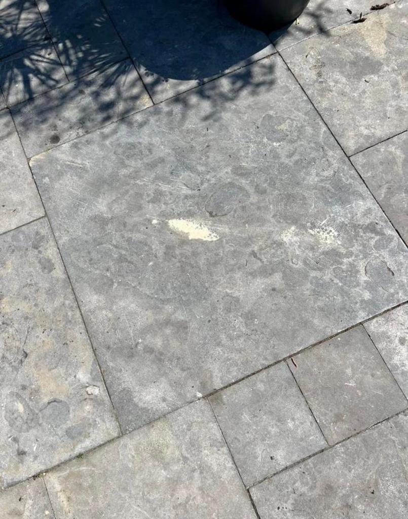 chinees hardsteen blue spotted terrastegel, Ophalen of Verzenden, Zo goed als nieuw, Minder dan 5 m², Beton