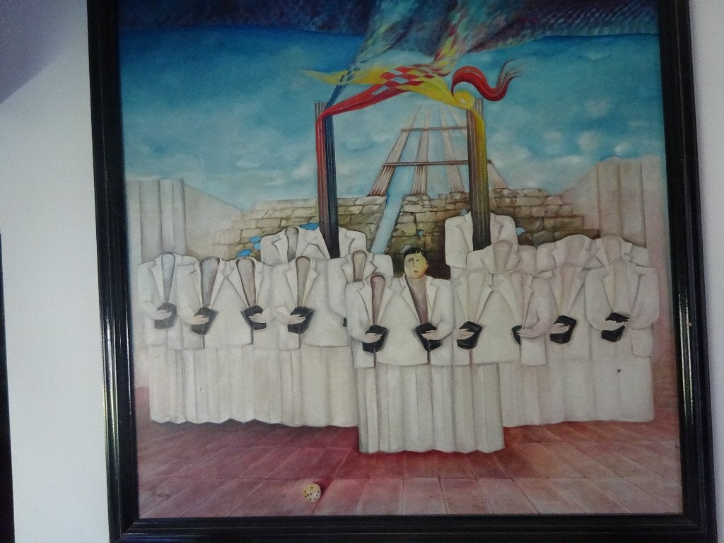 Groot Olieverfschilderij Michel Serbeijt, Antiek en Kunst, Kunst | Schilderijen | Modern, Ophalen, Figuren, Olieverf, Overige materialen