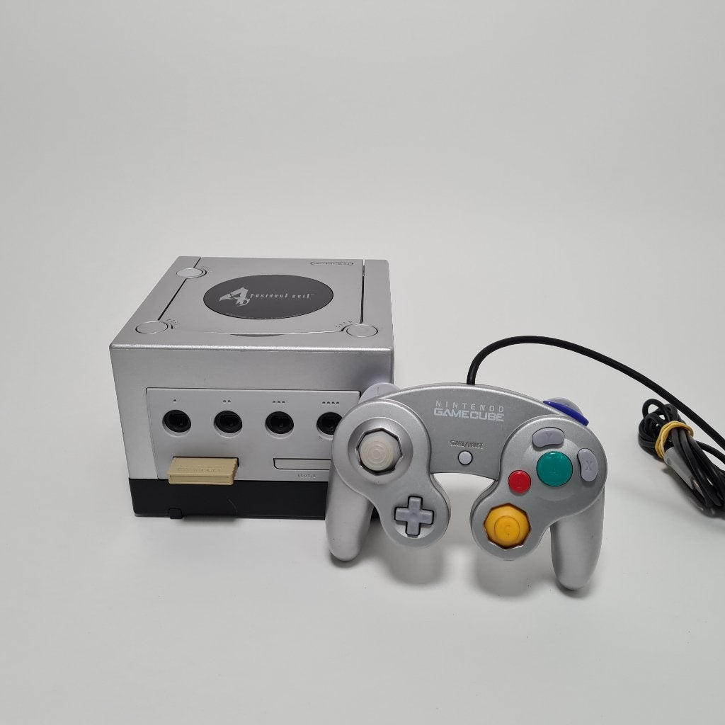 Nintendo Gamecube Resident Evil 4 Editie Zilveren Controller, Ophalen of Verzenden, Gebruikt, Overige kleuren, Met 1 controller