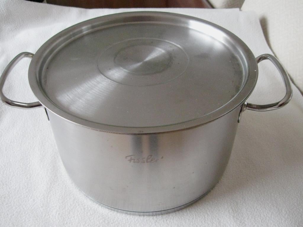 Fissler, grote soep, kook  pan cookstar bodem zie foto's, Ophalen, Gebruikt, Rvs, Kookpan of Snelkookpan