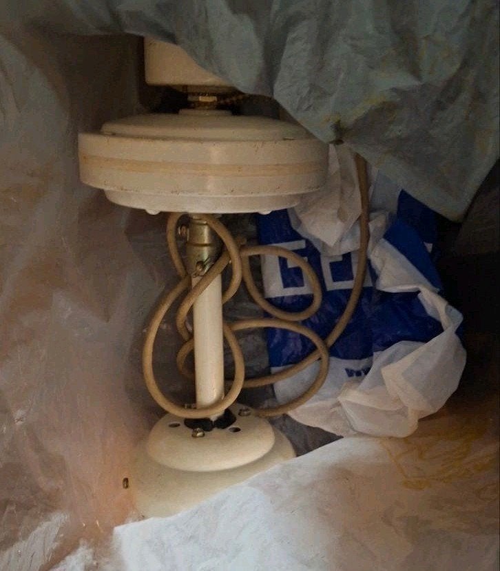 Antieke plafondventilator propeller WINDMOLEN ventilator oud, Ophalen, Plafondventilator