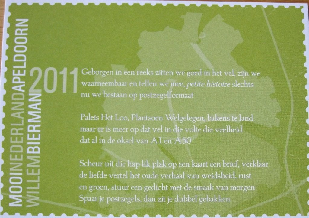 Gedicht op postzegel - Willem Bierman - 2011 - nieuw, Verzamelen, Verzenden, 1980 tot heden, Ongelopen, Overige thema's