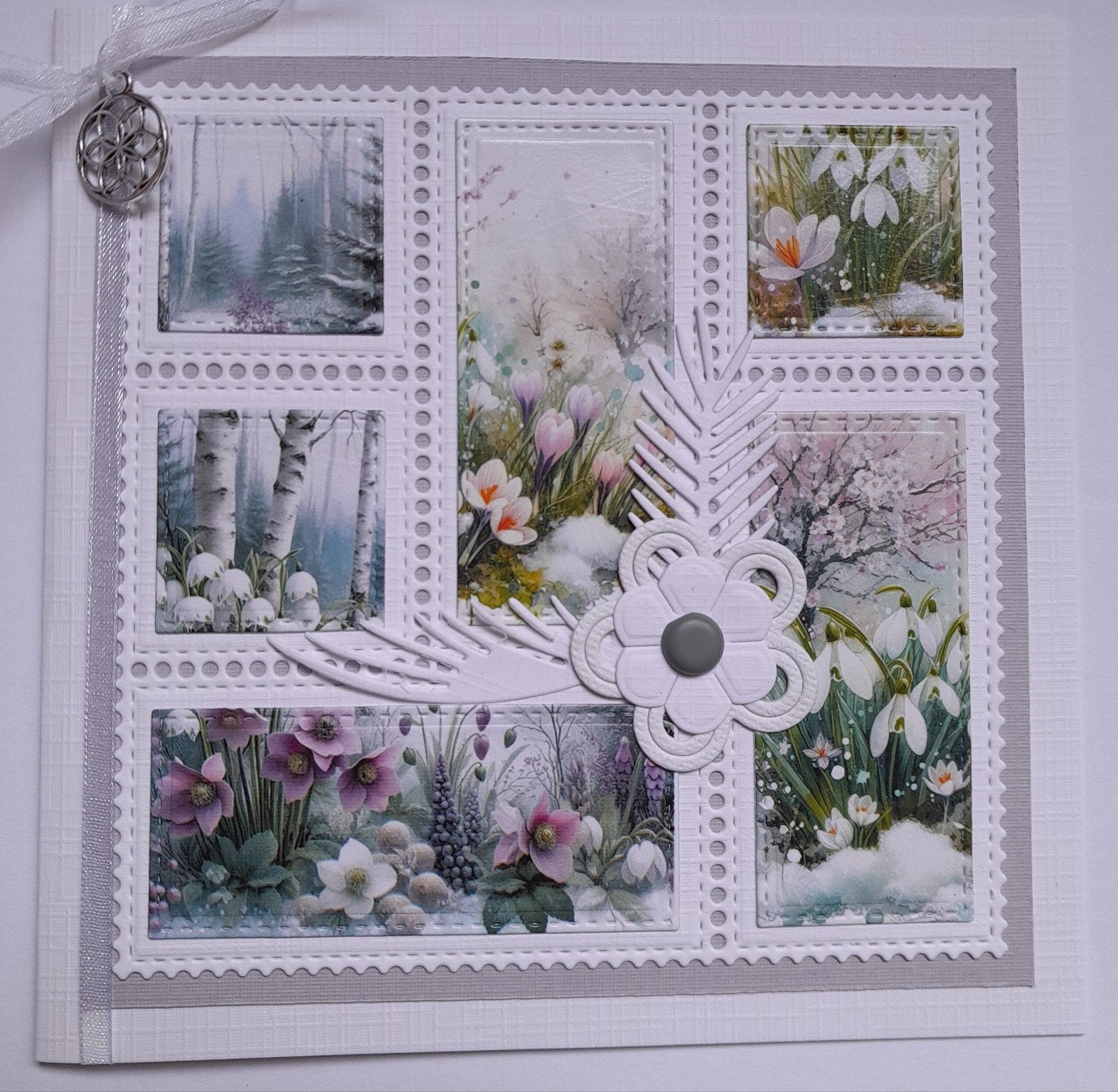postzegel kaart met winterse bloemen, Ophalen of Verzenden, Zo goed als nieuw, Overige thema's